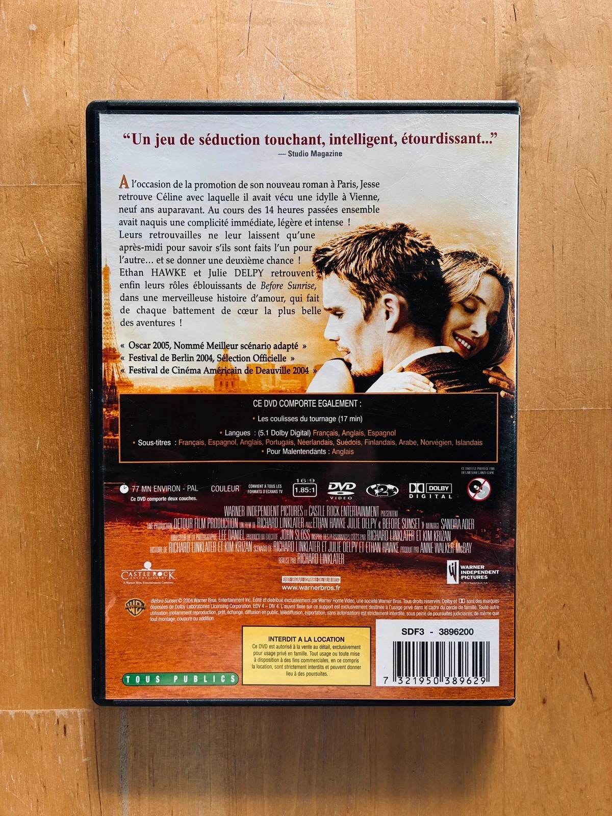 DVD Before Sunset Ethan Hawke Julie Delpy. – photo 3